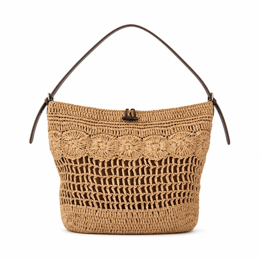 Hvar - Crochet Crossbody Bag, front view on white background