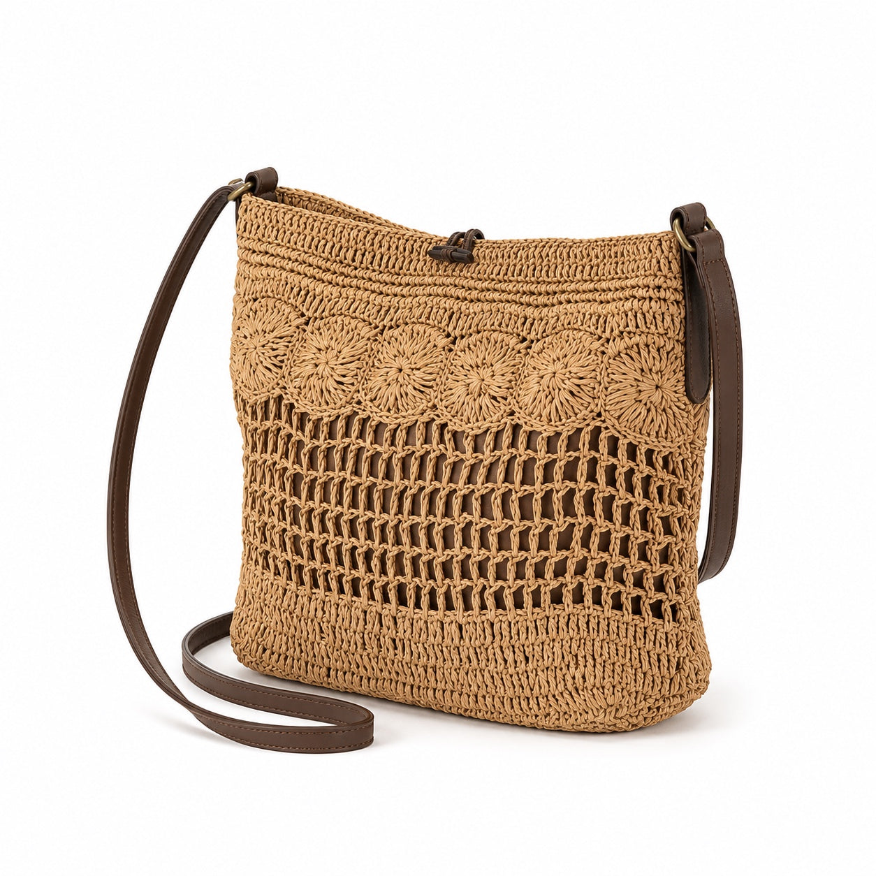 Hvar - Crochet Crossbody Bag, three-quarter front view