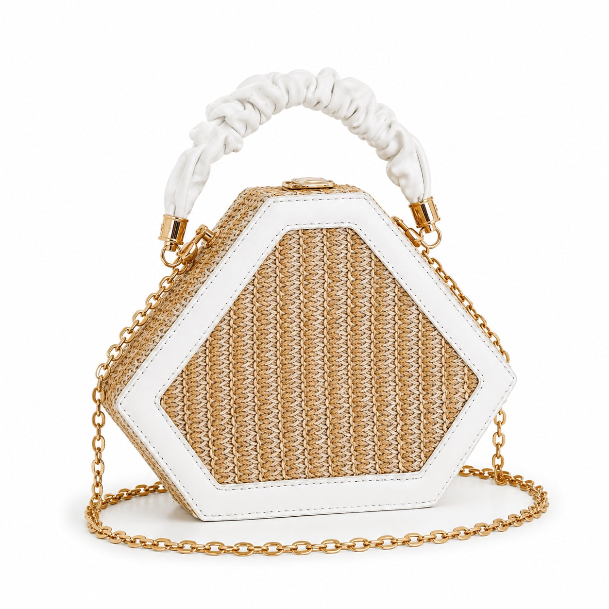 Hydra - Straw Clutch, three-quarter back view