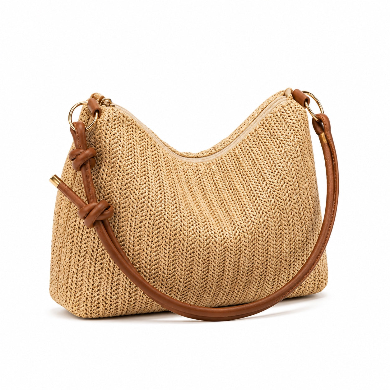 Imperia - Rattan Crossbody Bag, three-quarter front view