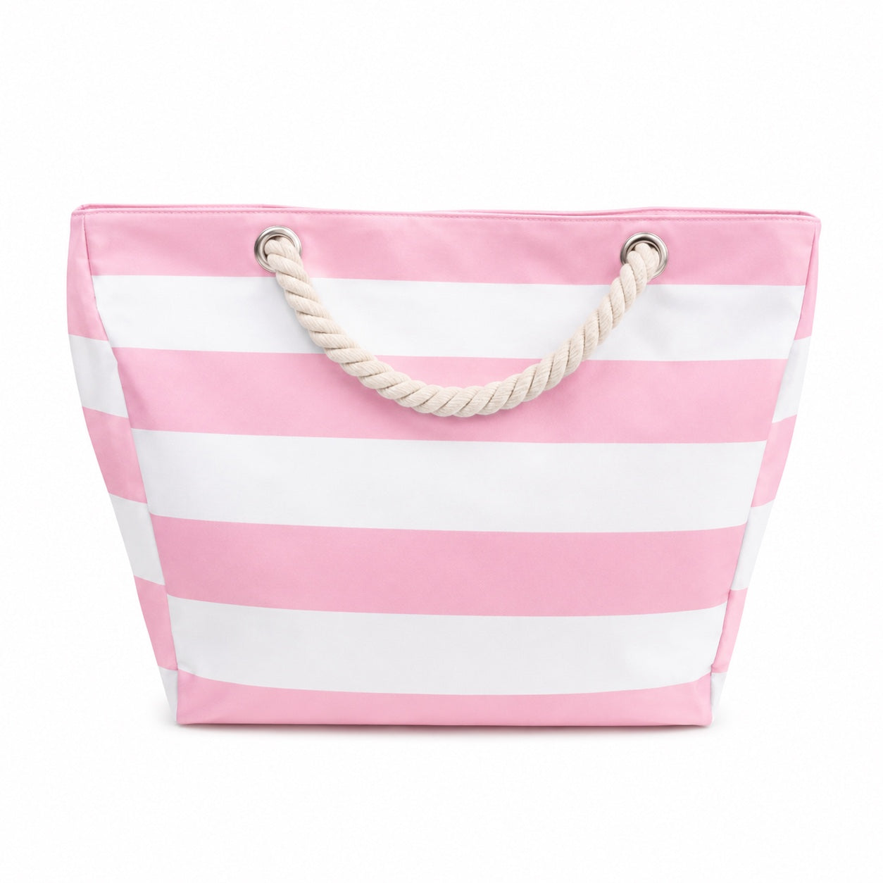 Ischia - Straw Beach Tote in Pink, front view