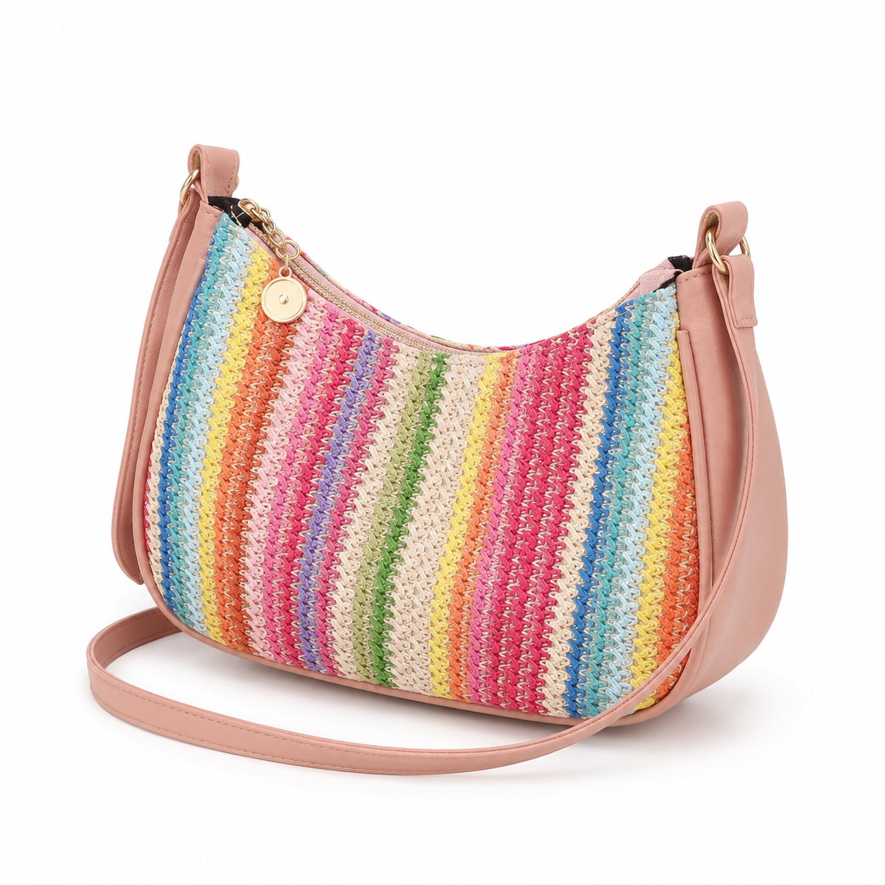 Javea Straw Crossbody Bag, three-quarter front view