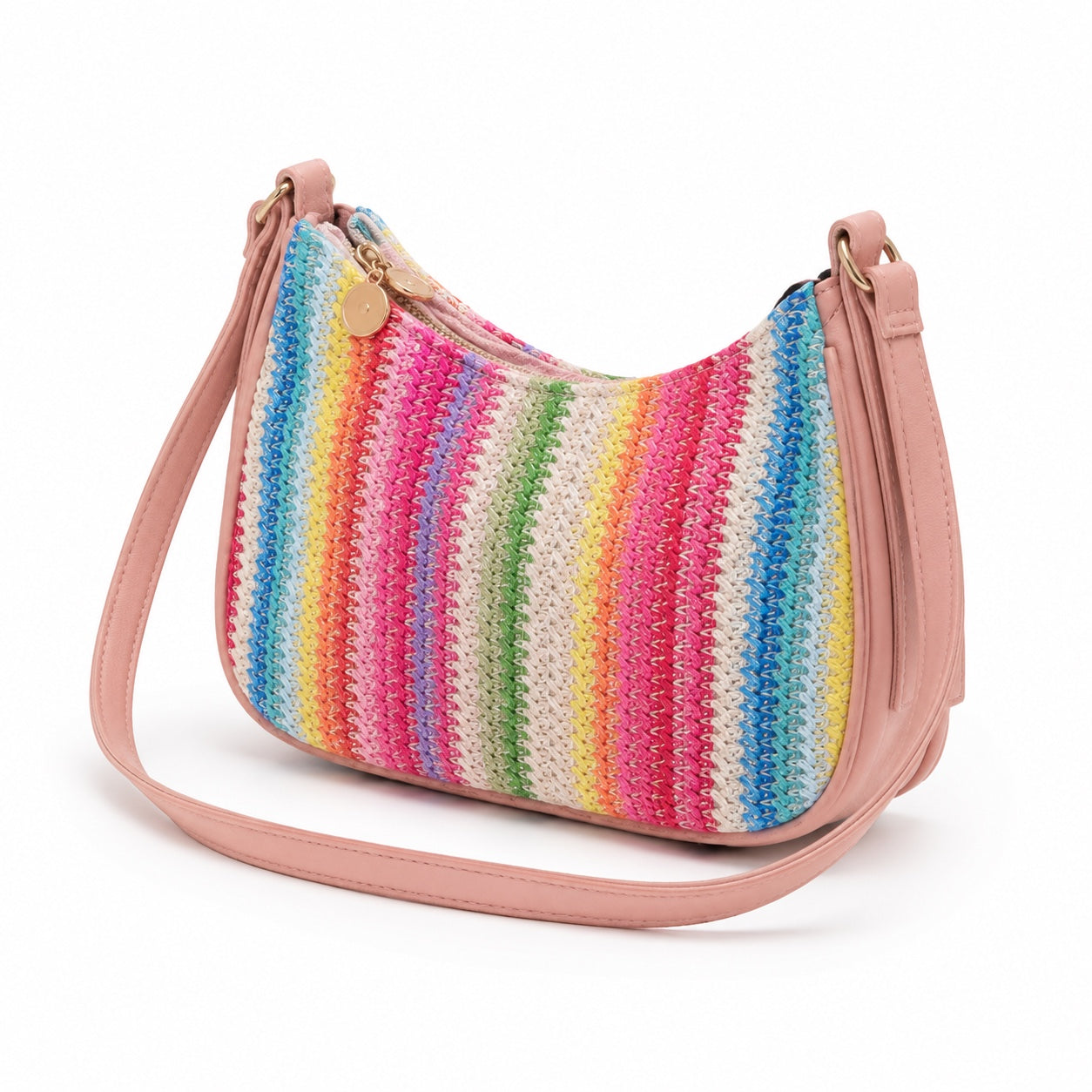 Javea Straw Crossbody Bag, three-quarter back view