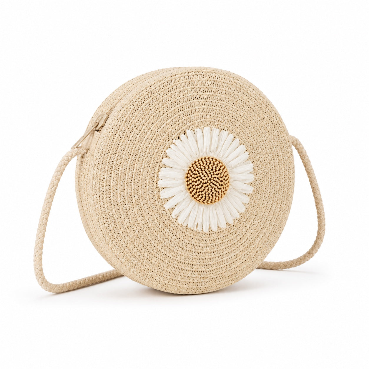 Kalkan - Straw Crossbody Bag, three-quarter front view