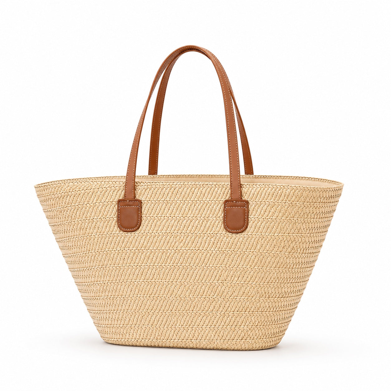 Kardamyli - Straw Beach Tote, three-quarter back view
