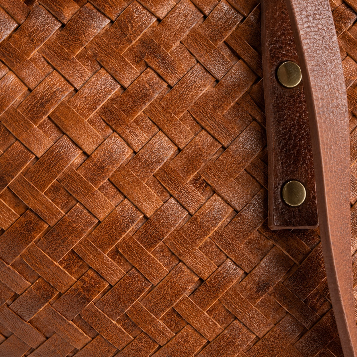 Kastellorizo - Woven Beach Bag in Brown, close-up material detail