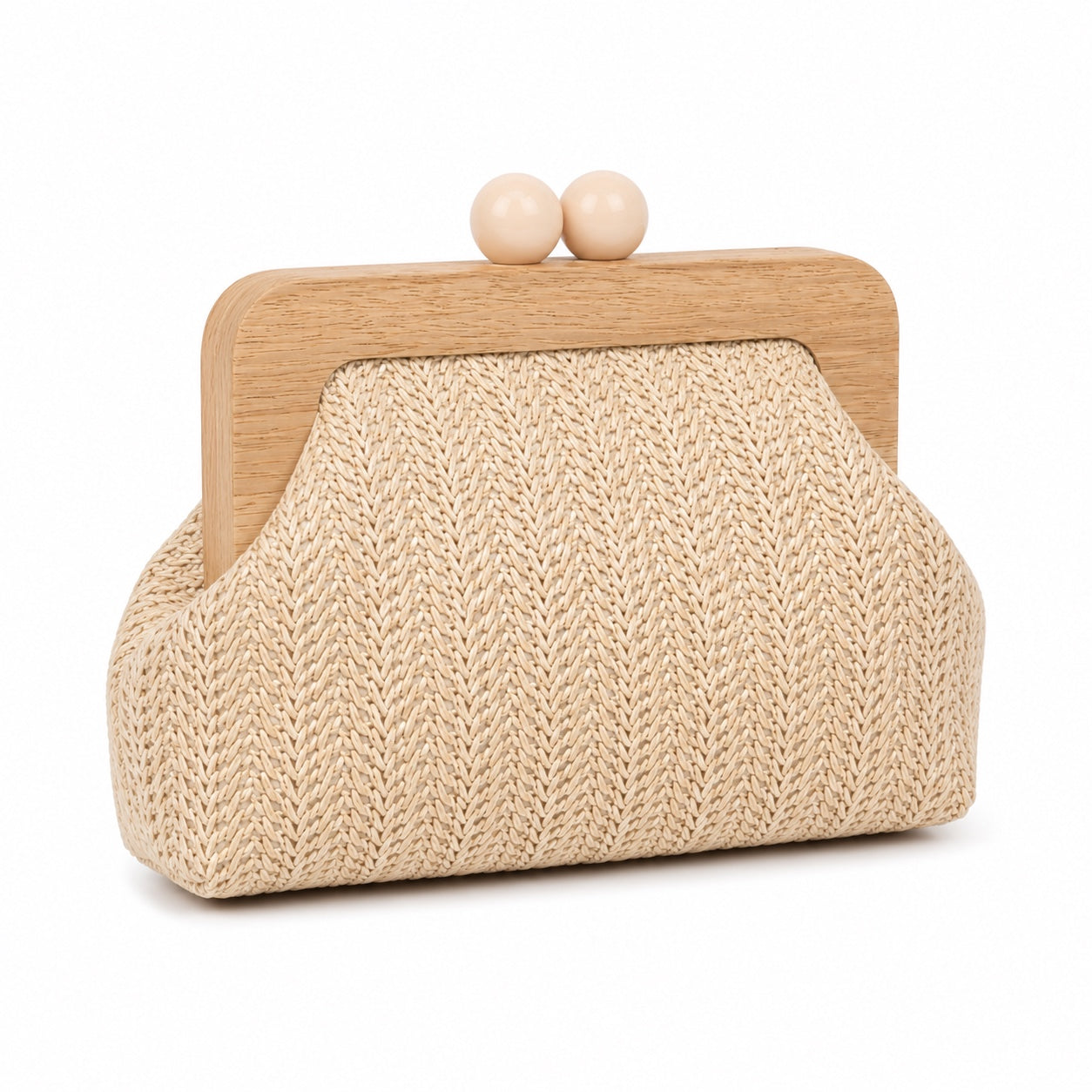 Kefalonia - Straw Clutch, three-quarter back view