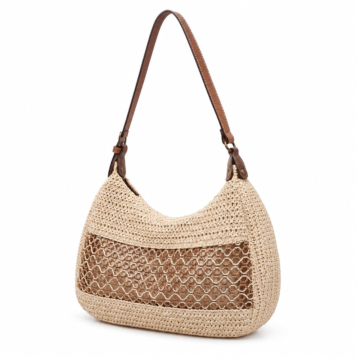 Korcula - Rattan Crossbody Bag, three-quarter front view