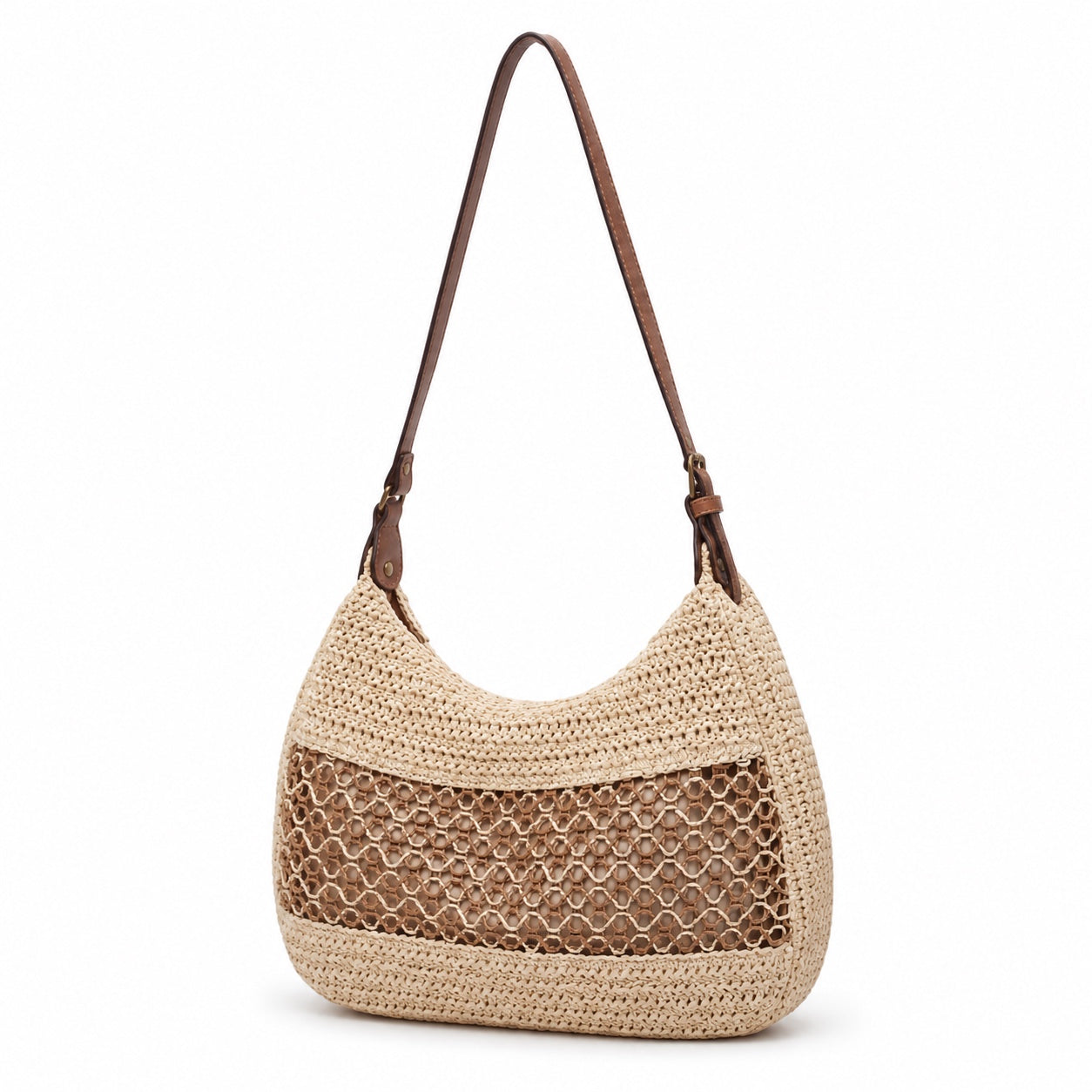 Korcula - Rattan Crossbody Bag, three-quarter back view