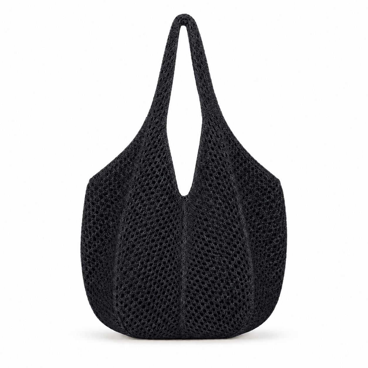 Koroni - Rattan Clutch in Black, front view