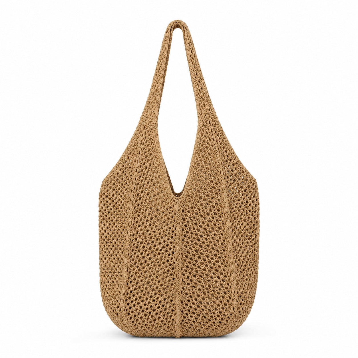 Koroni - Rattan Clutch in Brown, front view
