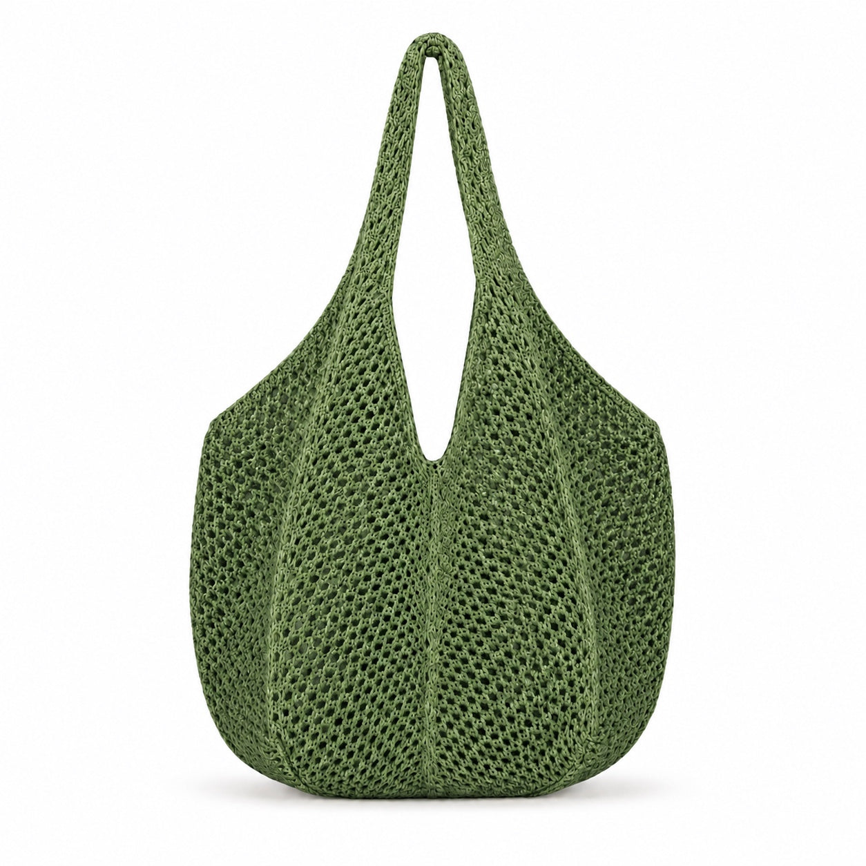 Koroni - Rattan Clutch in Green, front view