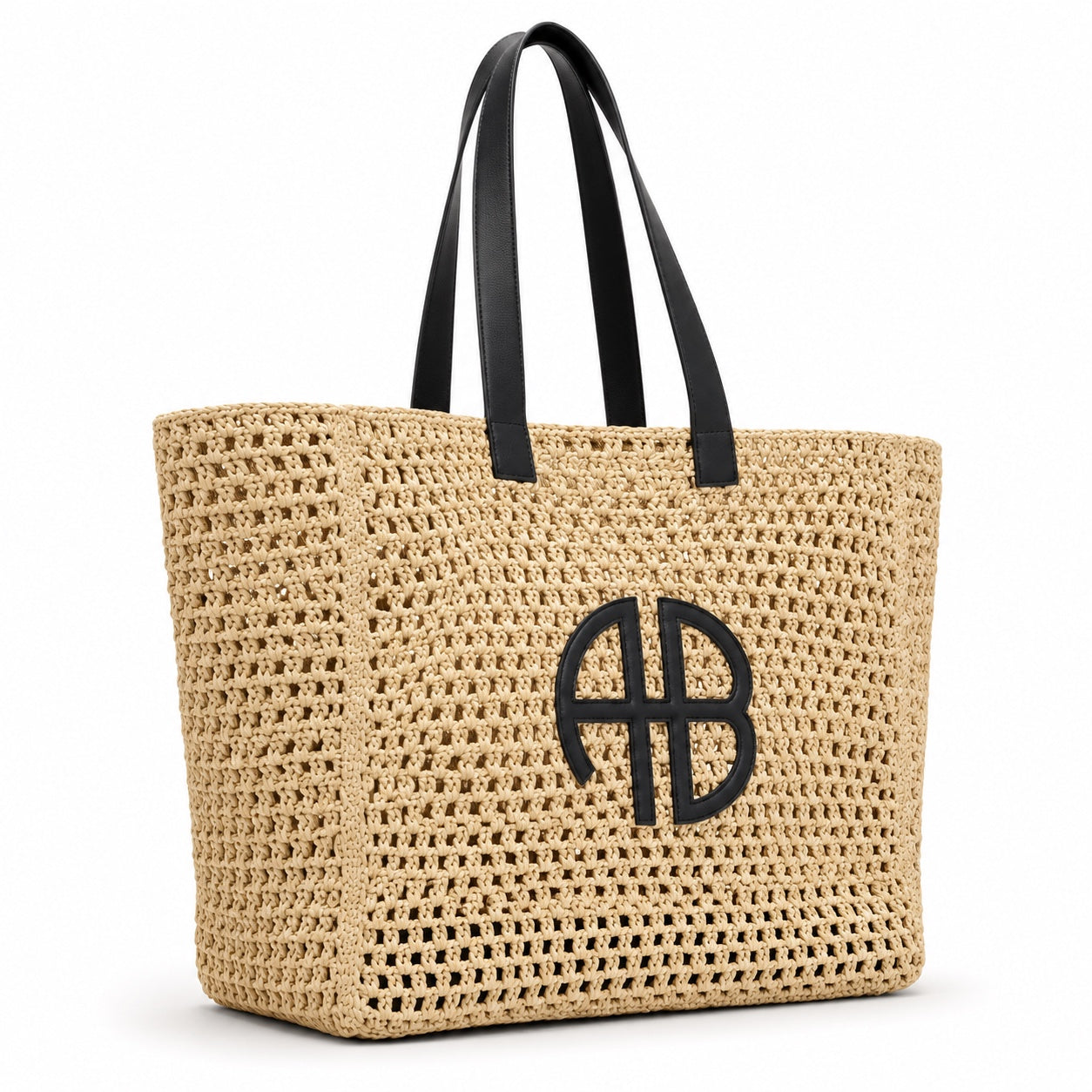 Kotor - Straw Tote Bag, three-quarter front view