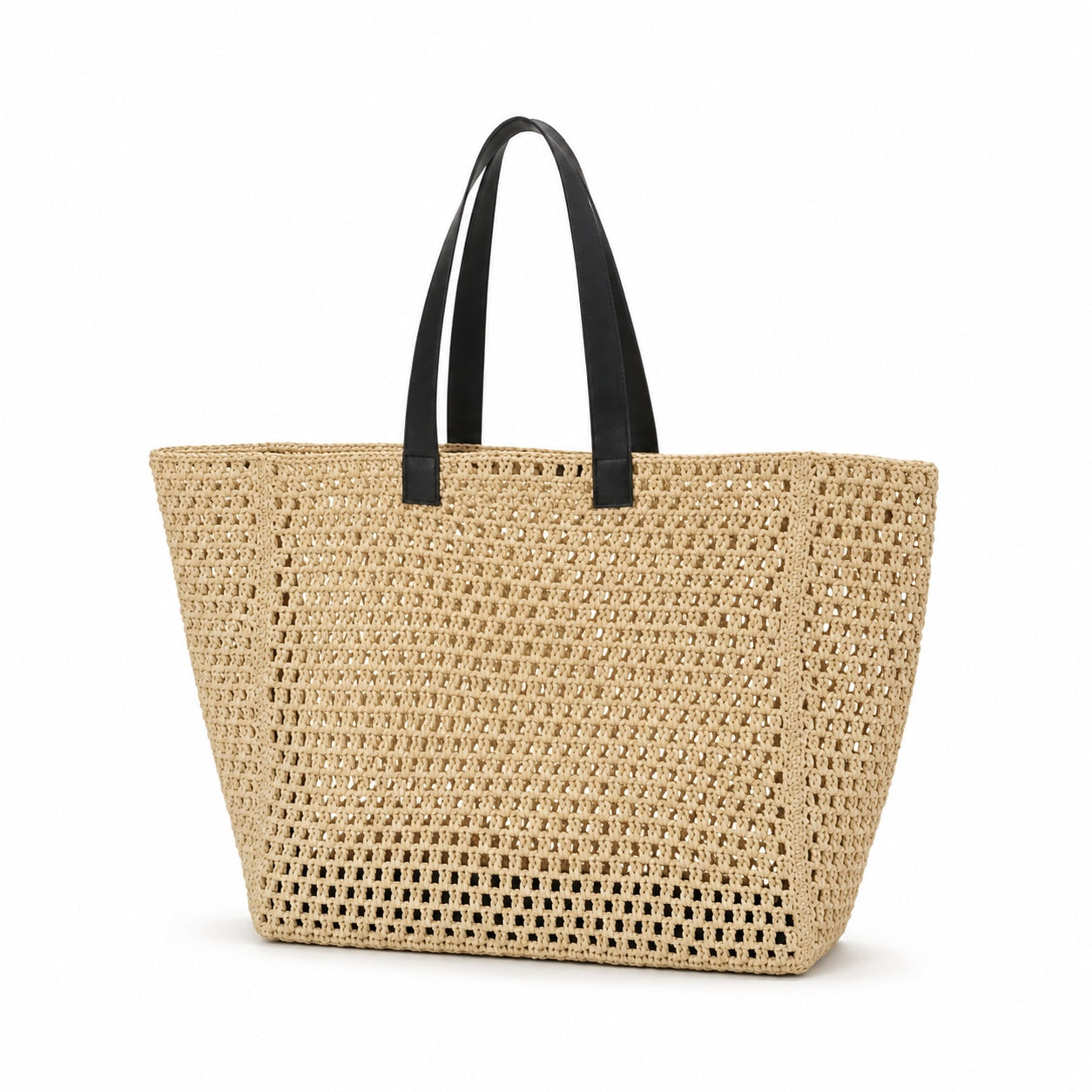 Kotor - Straw Tote Bag, three-quarter back view