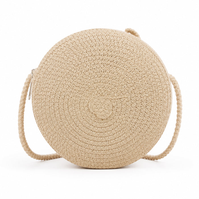 Laigueglia - Rattan Crossbody Bag, front view on white background