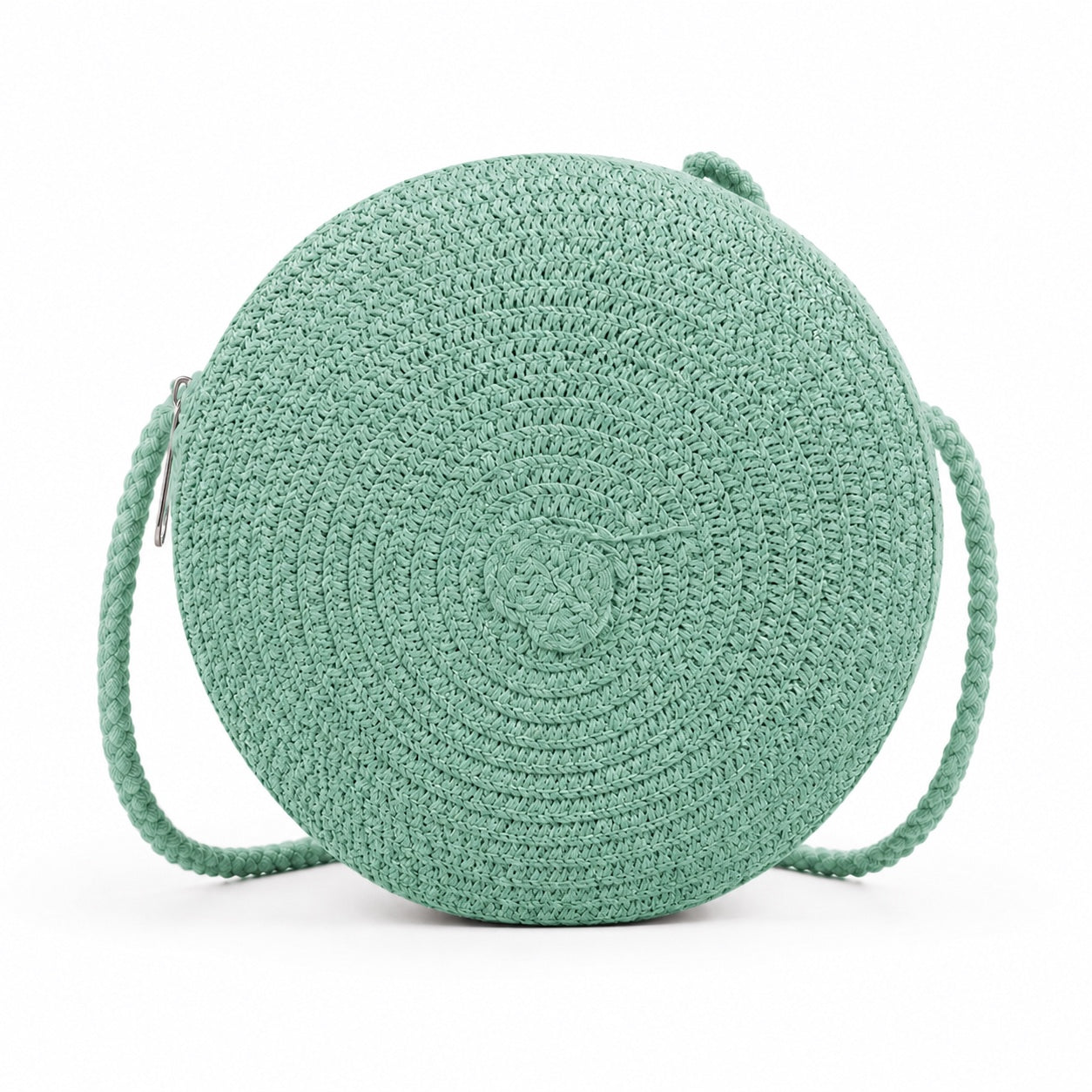Laigueglia - Rattan Crossbody Bag in mint, front view