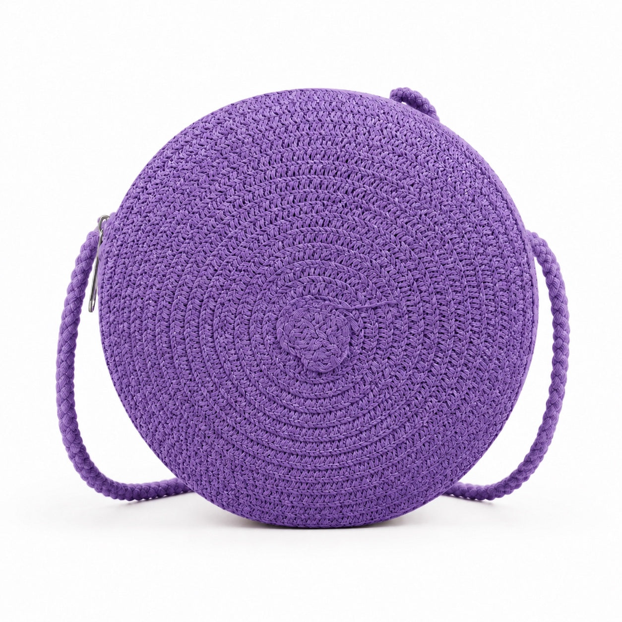 Laigueglia - Rattan Crossbody Bag in purple, front view