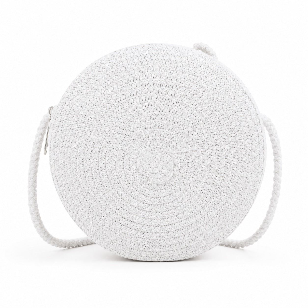 Laigueglia - Rattan Crossbody Bag in white, front view
