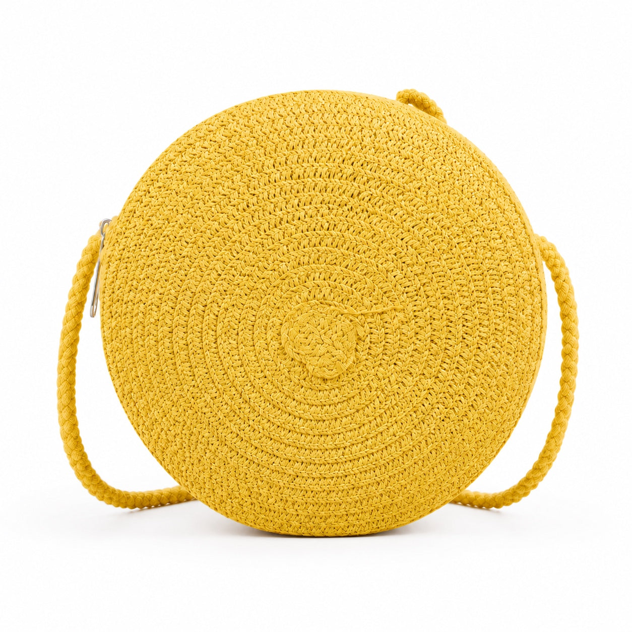 Laigueglia - Rattan Crossbody Bag in yellow, front view