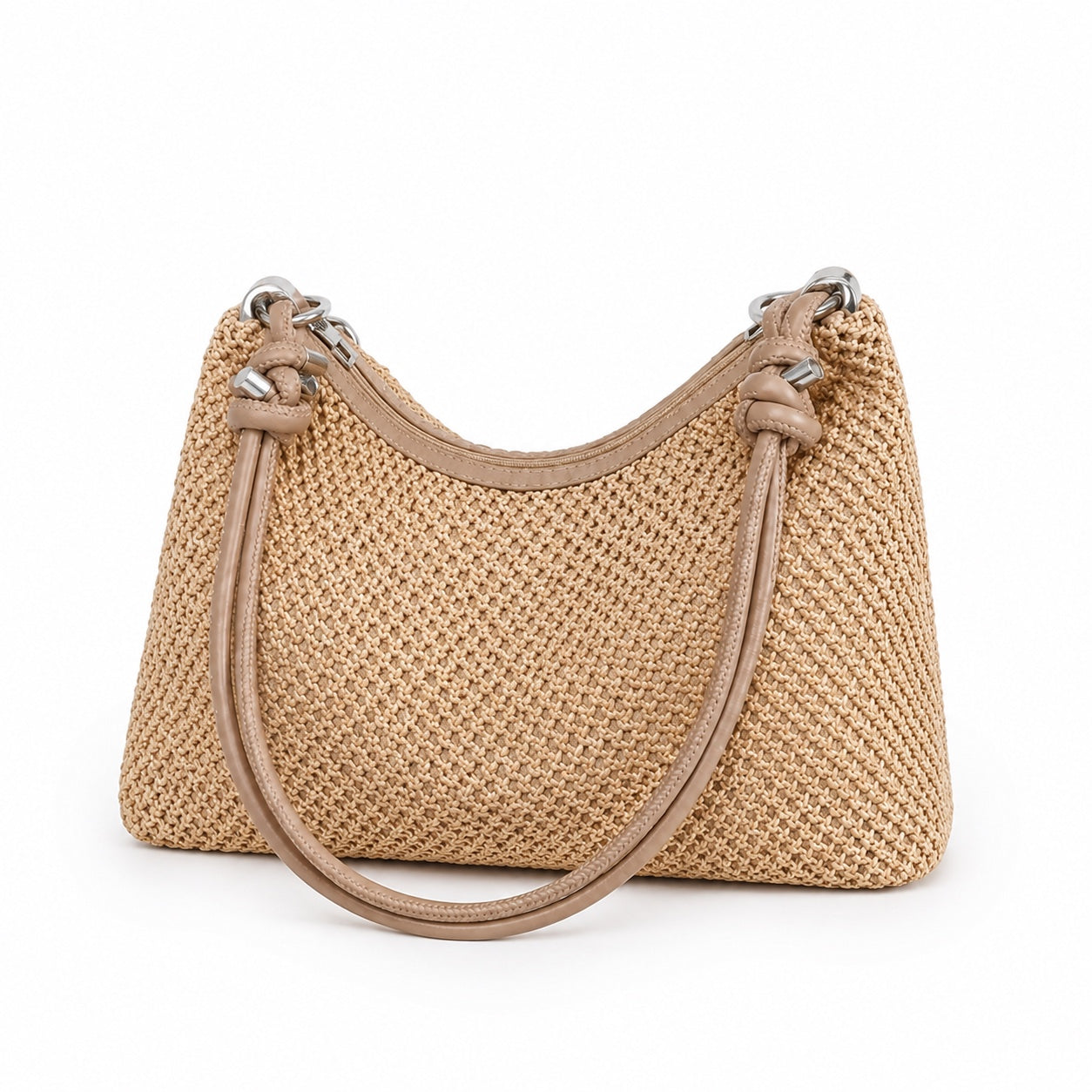 Lindos - Rattan Shoulder Bag, three-quarter back view