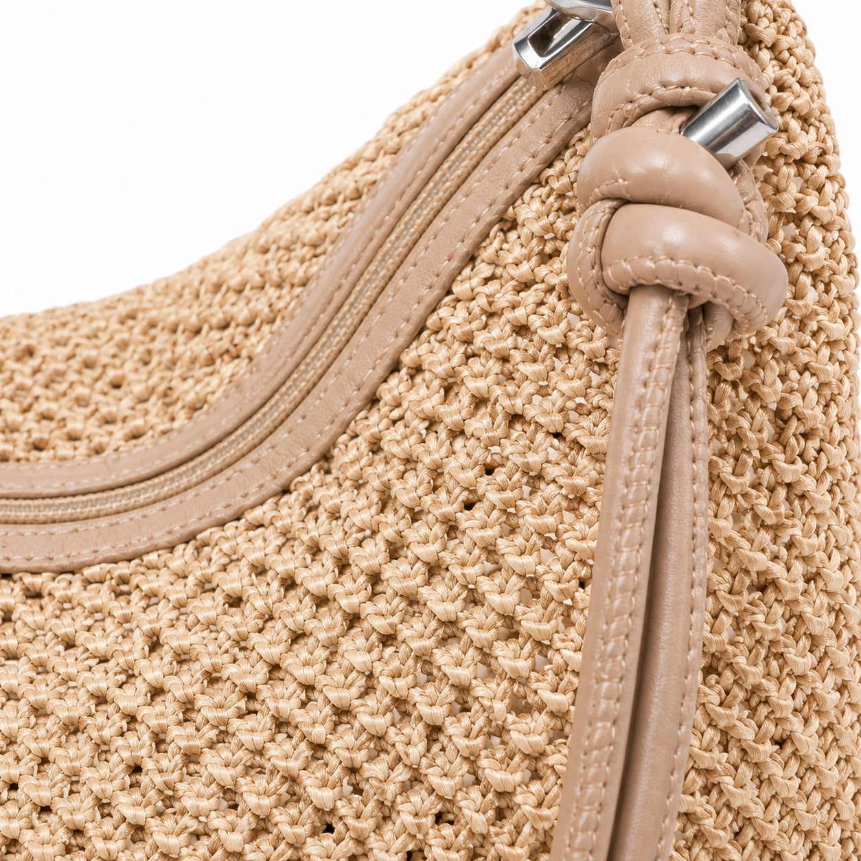 Lindos - Rattan Shoulder Bag, close-up material detail