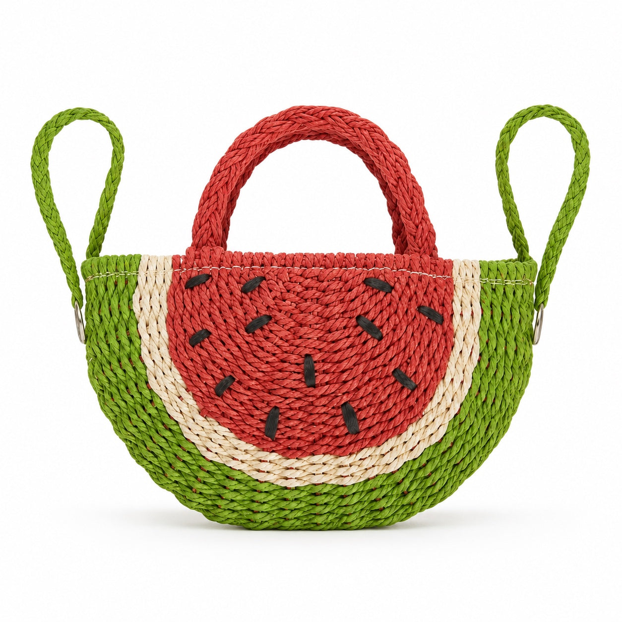 Lipari - Straw Crossbody Bag, front view on white background