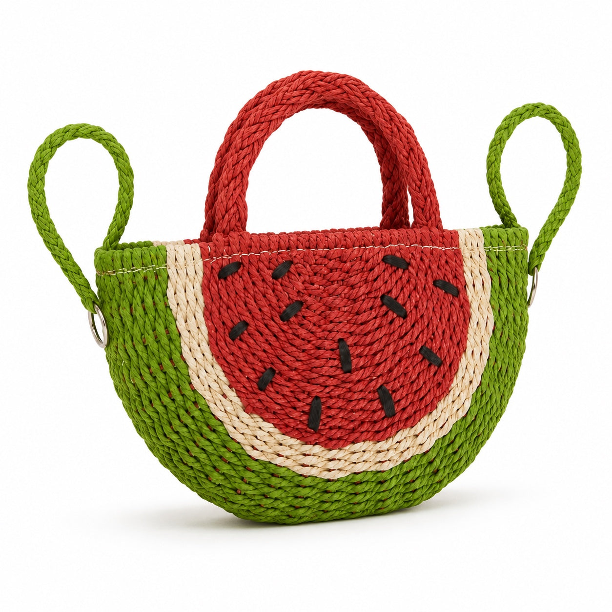 Lipari - Straw Crossbody Bag, three-quarter front view