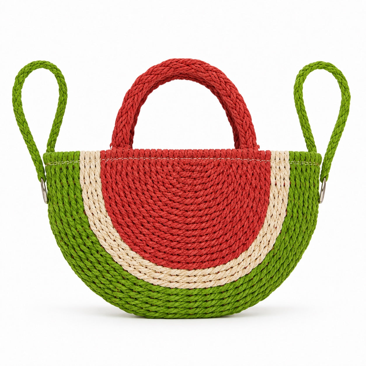 Lipari - Straw Crossbody Bag, three-quarter back view