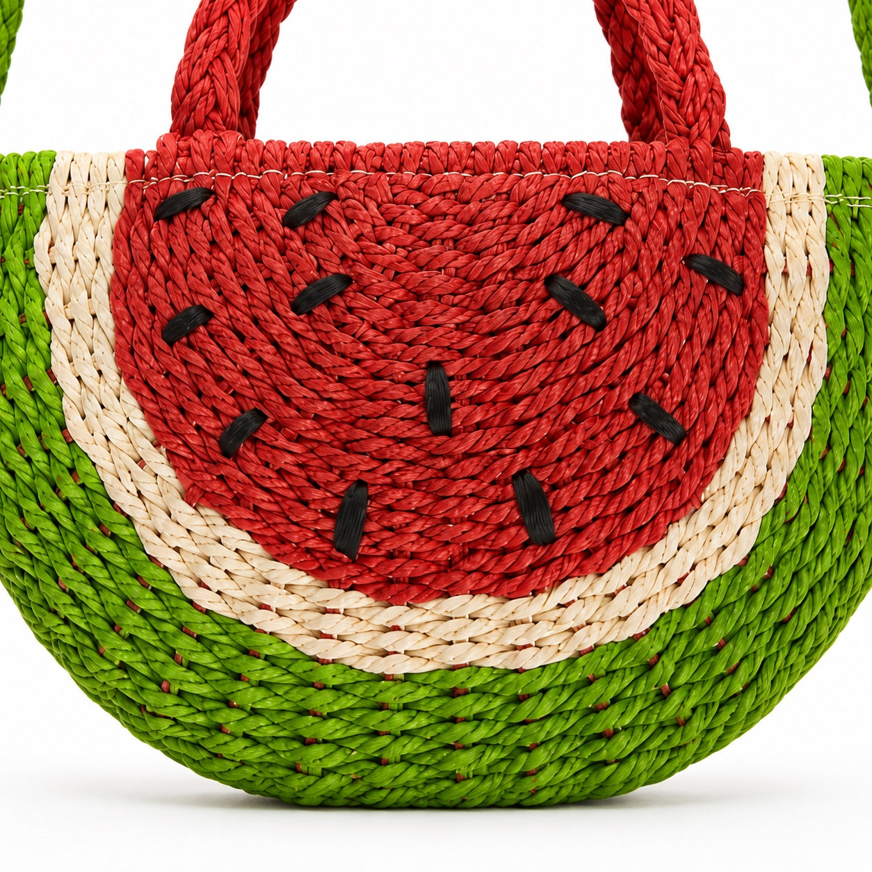 Lipari - Straw Crossbody Bag, close-up material detail