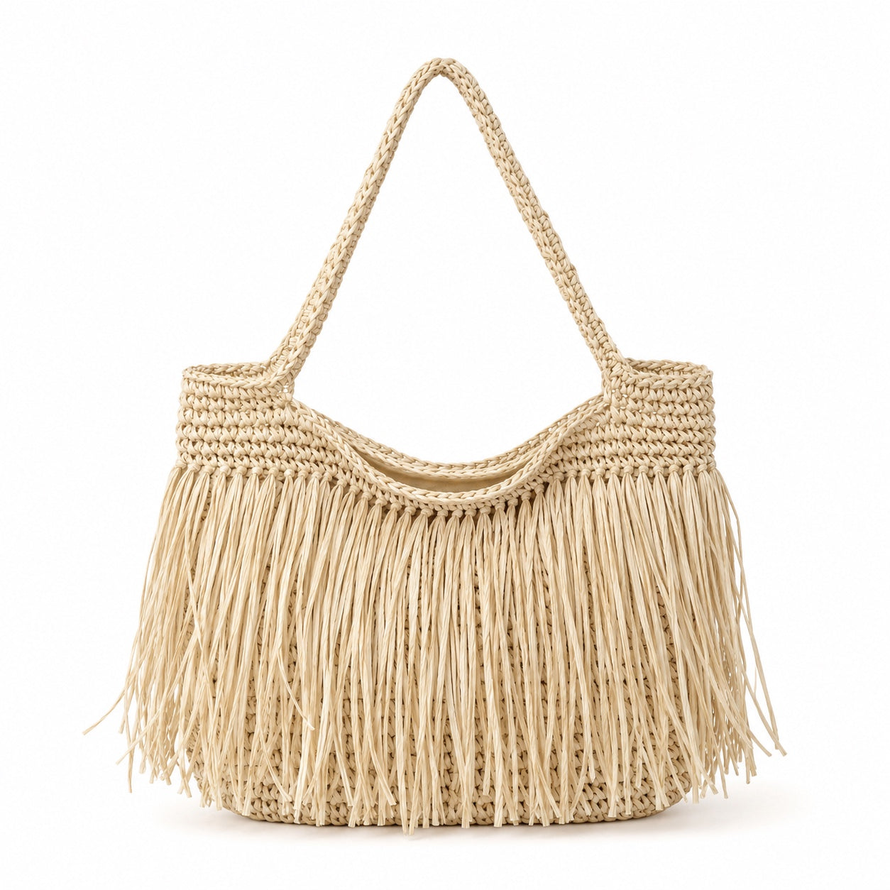 Llanes - Rattan Crossbody Bag, front view on white background