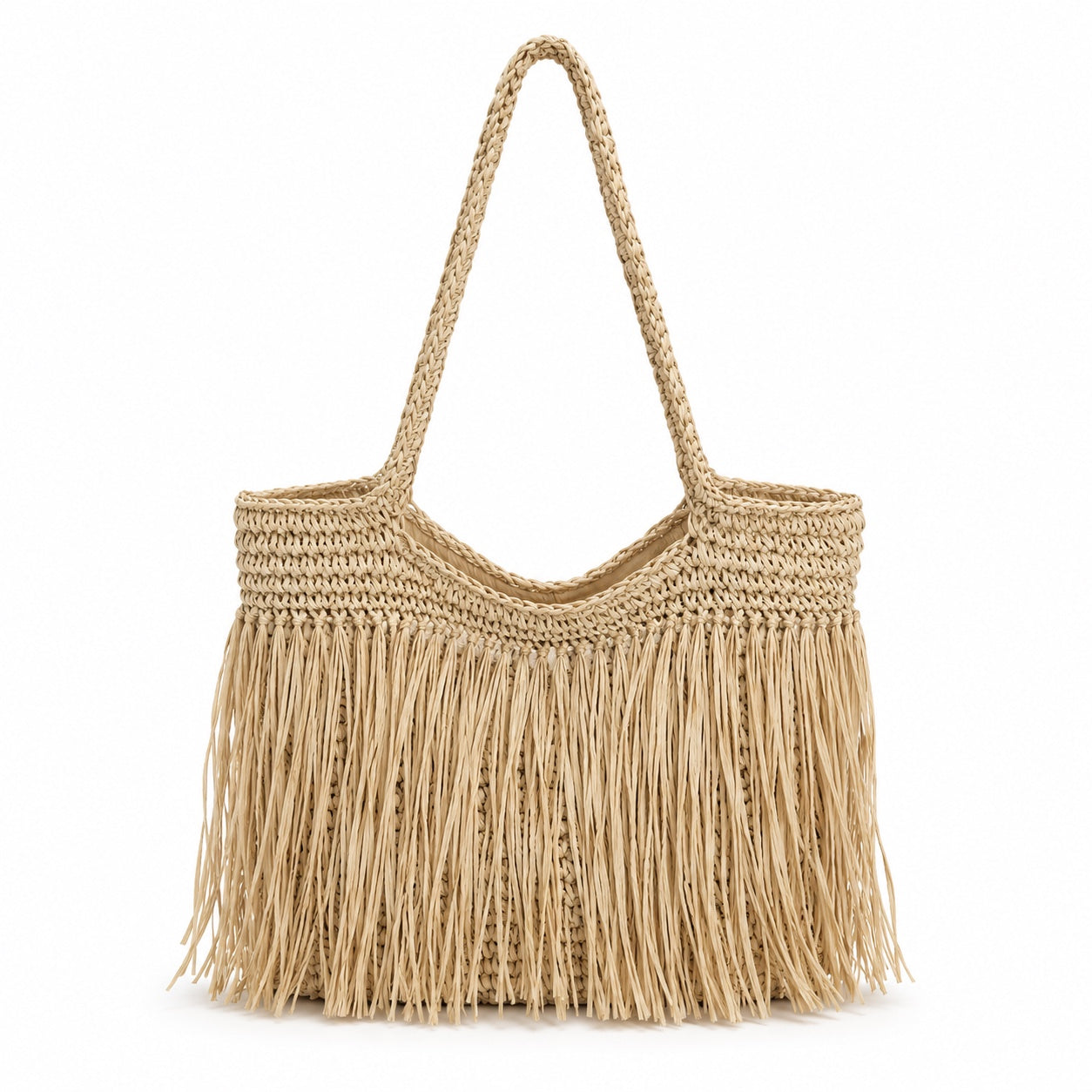 Llanes - Rattan Crossbody Bag in khaki, front view