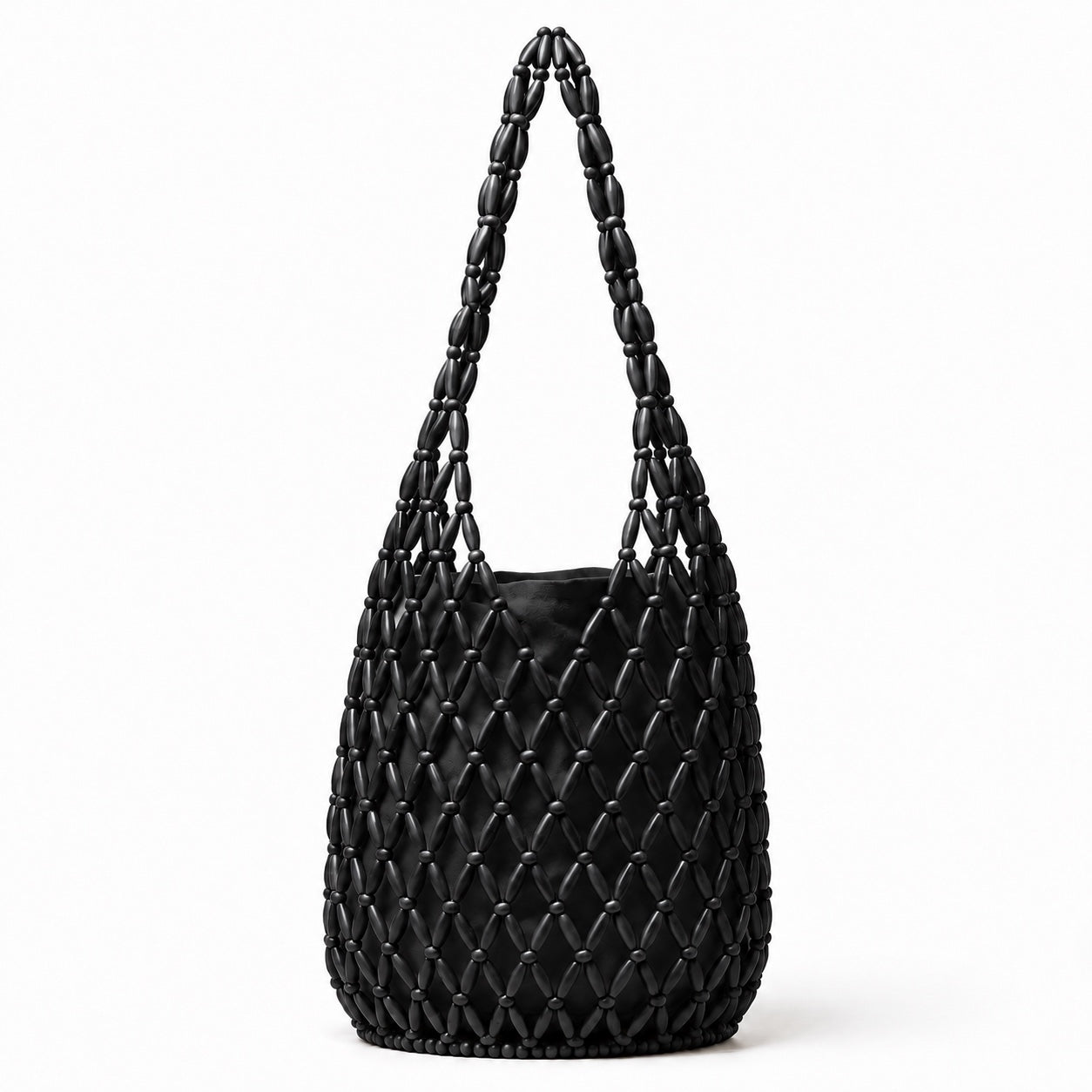 Maddalena - Woven Clutch in black, front view