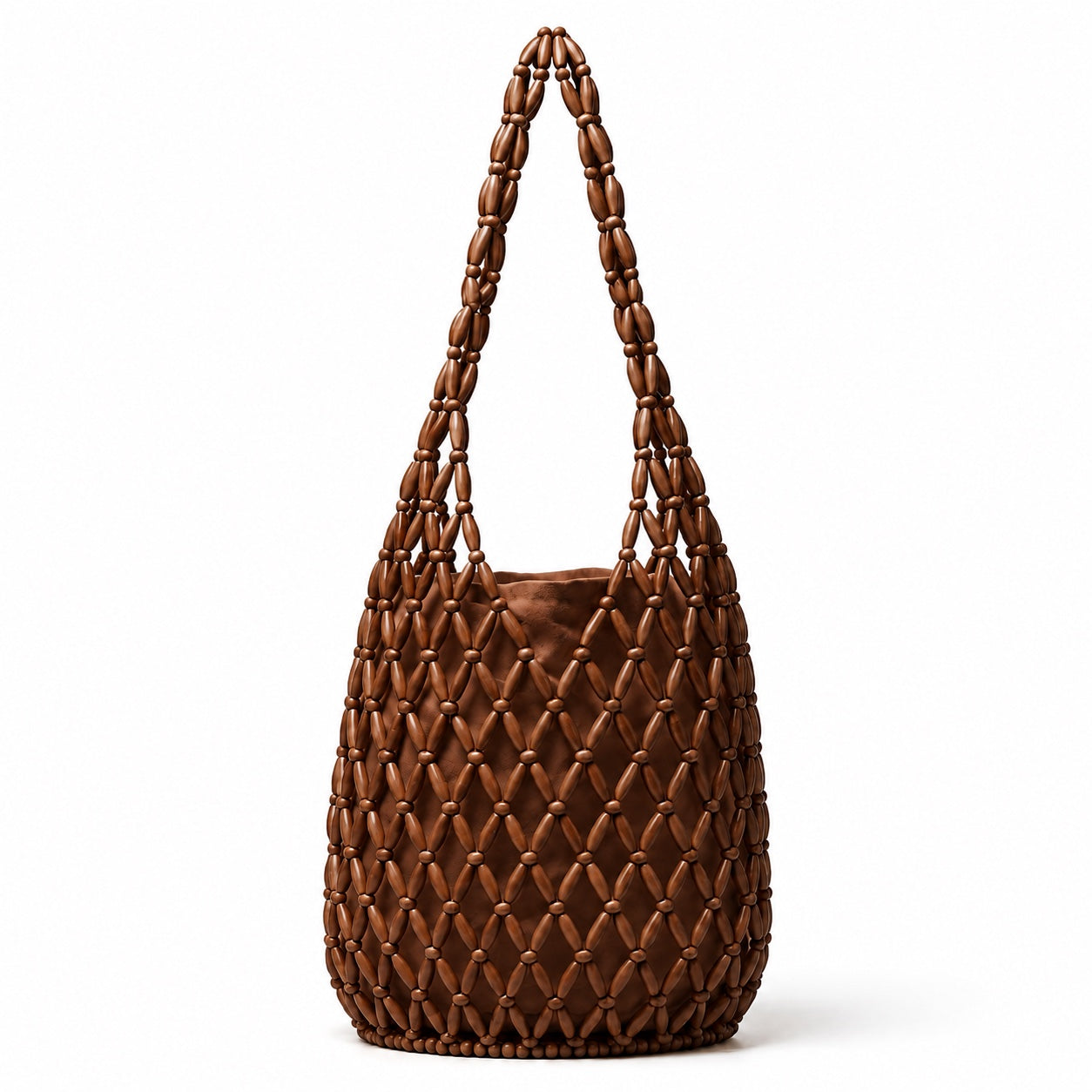 Maddalena - Woven Clutch in dark brown, front view
