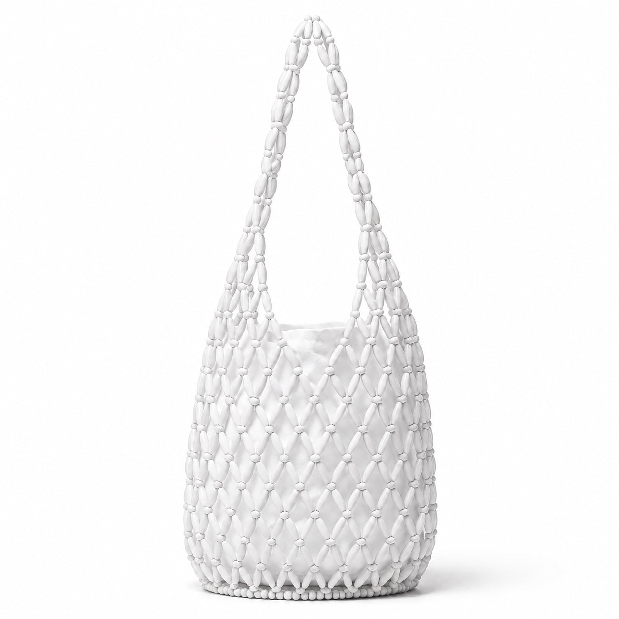 Maddalena - Woven Clutch in WHITE, front view