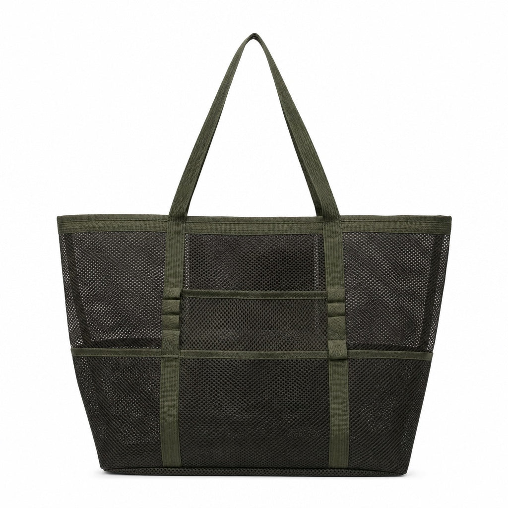 Maiori - Straw Beach Tote in Green, front view
