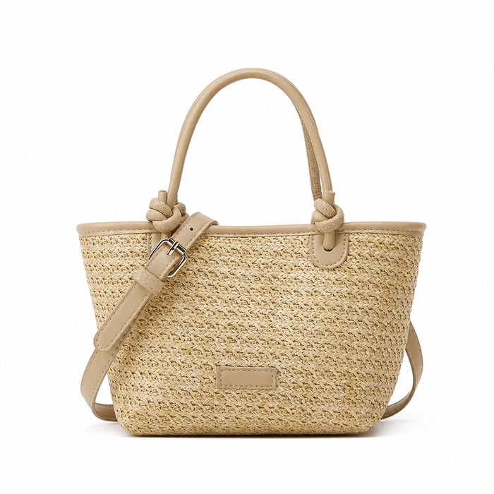 Makarska - Straw Crossbody Bag, front view on white background