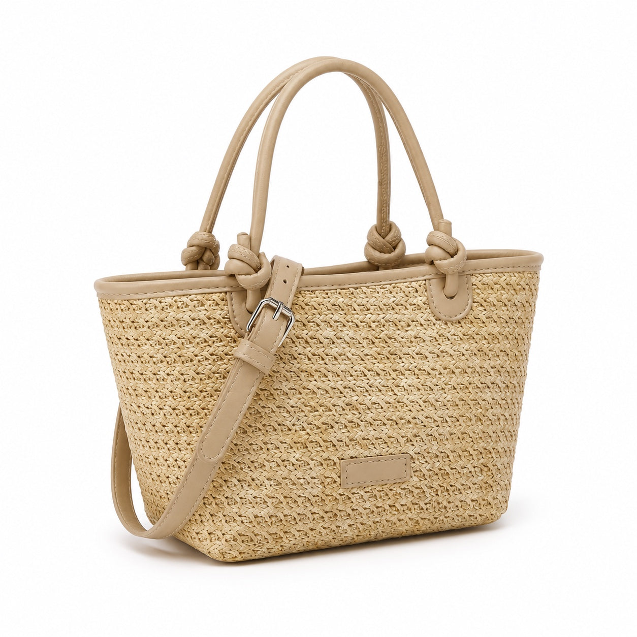 Makarska - Straw Crossbody Bag, three-quarter front view