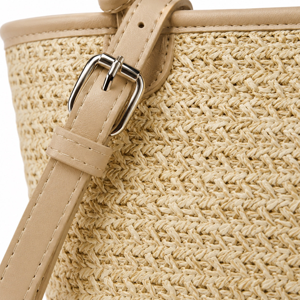 Makarska - Straw Crossbody Bag, close-up material detail