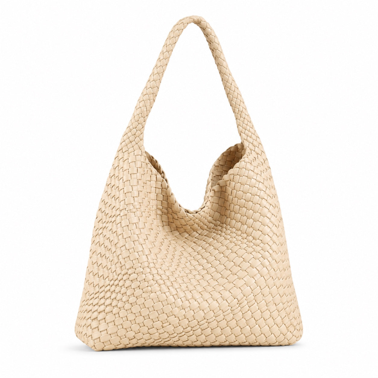 Manarola - Straw Tote Bag in Apricot, front view