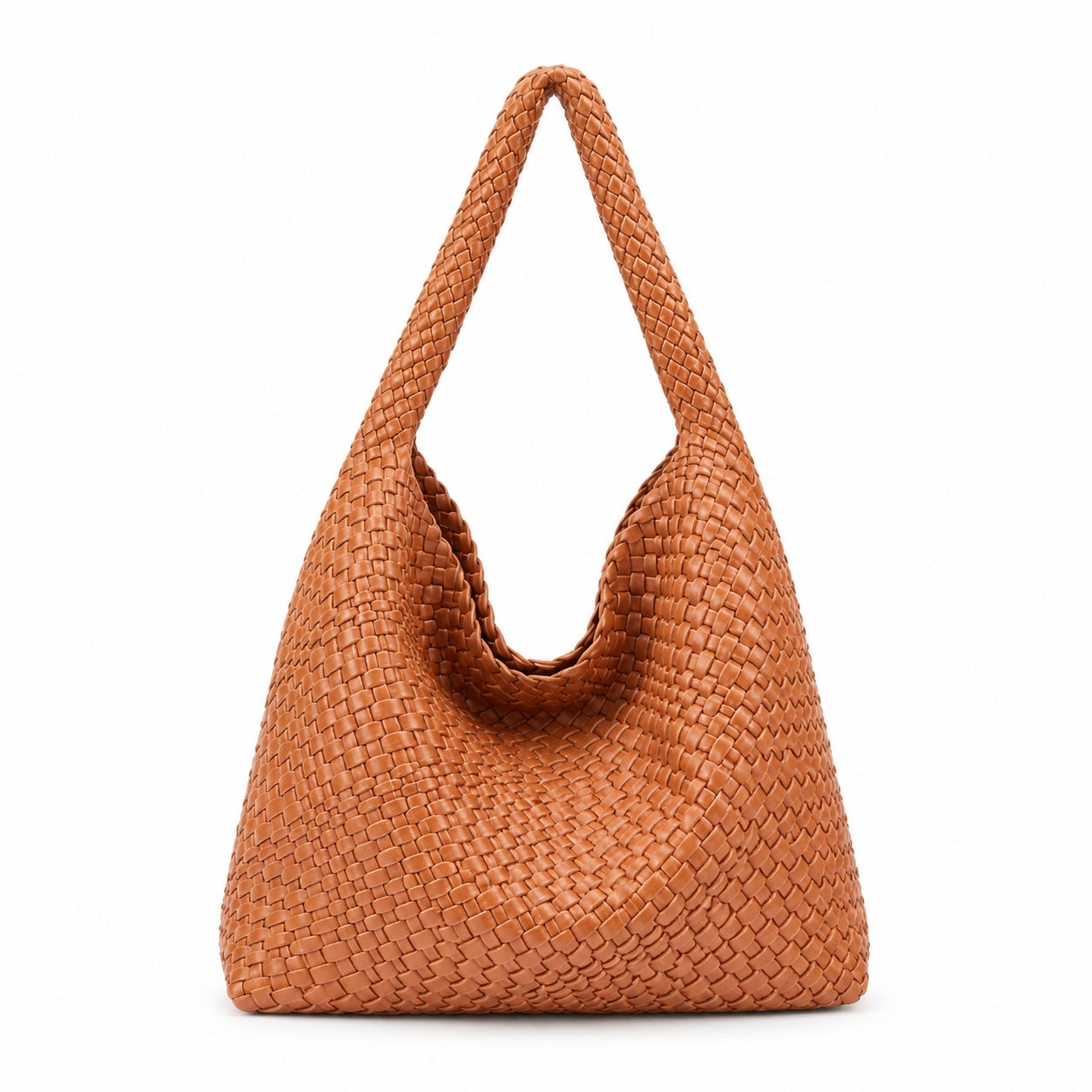 Manarola - Straw Tote Bag in Brown, front view