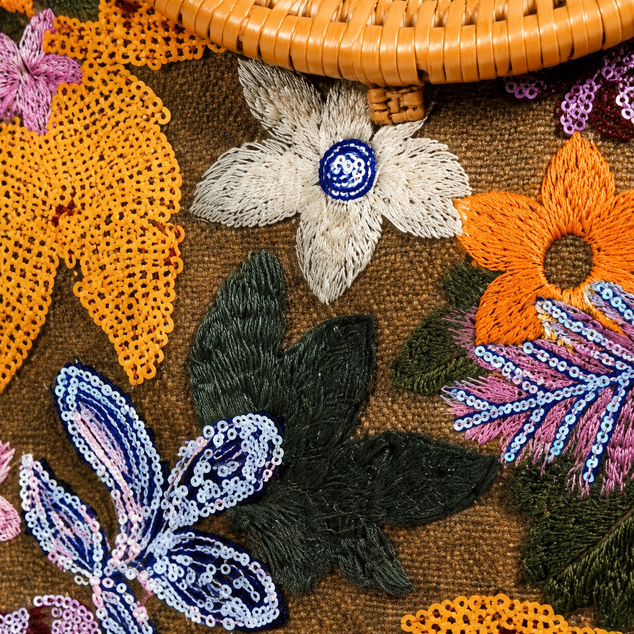 Marbella - Rattan Handbag, close-up material detail