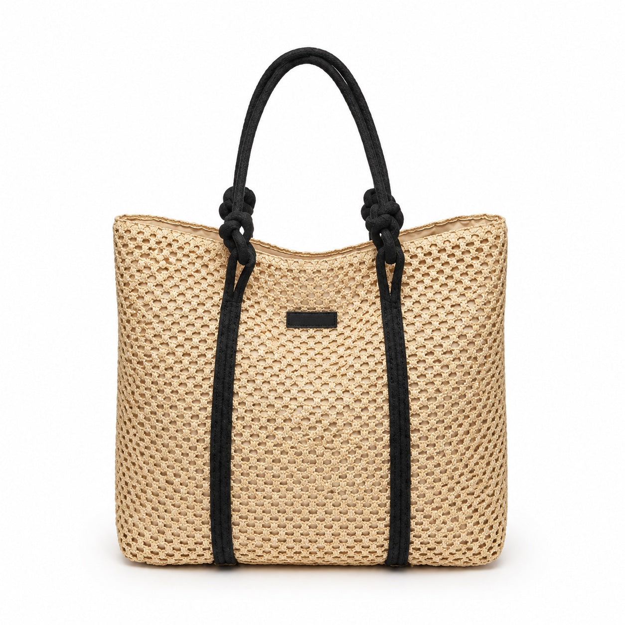 Marzamemi - Straw Beach Tote, front view on white background