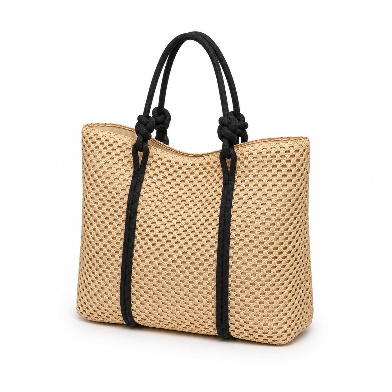 Marzamemi - Straw Beach Tote, three-quarter back view