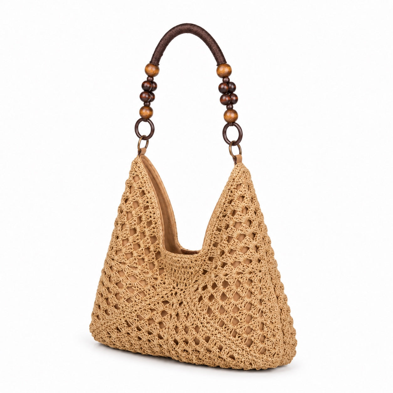 Methoni - Straw Tote Bag, three-quarter front view