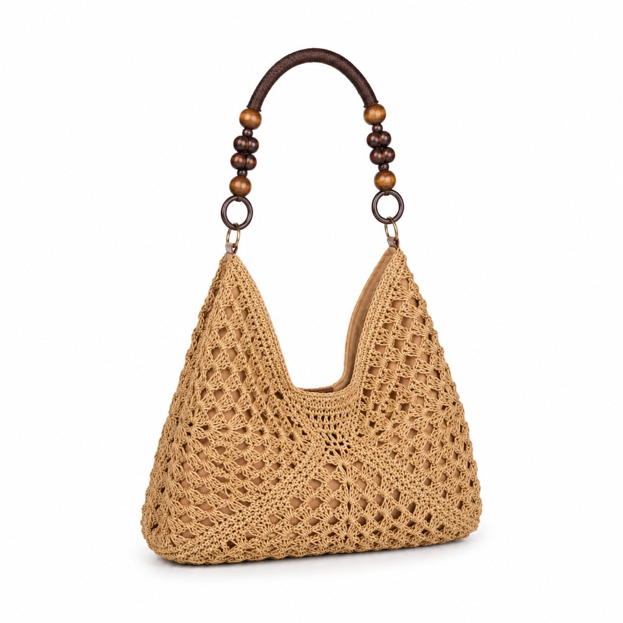 Methoni - Straw Tote Bag, three-quarter back view