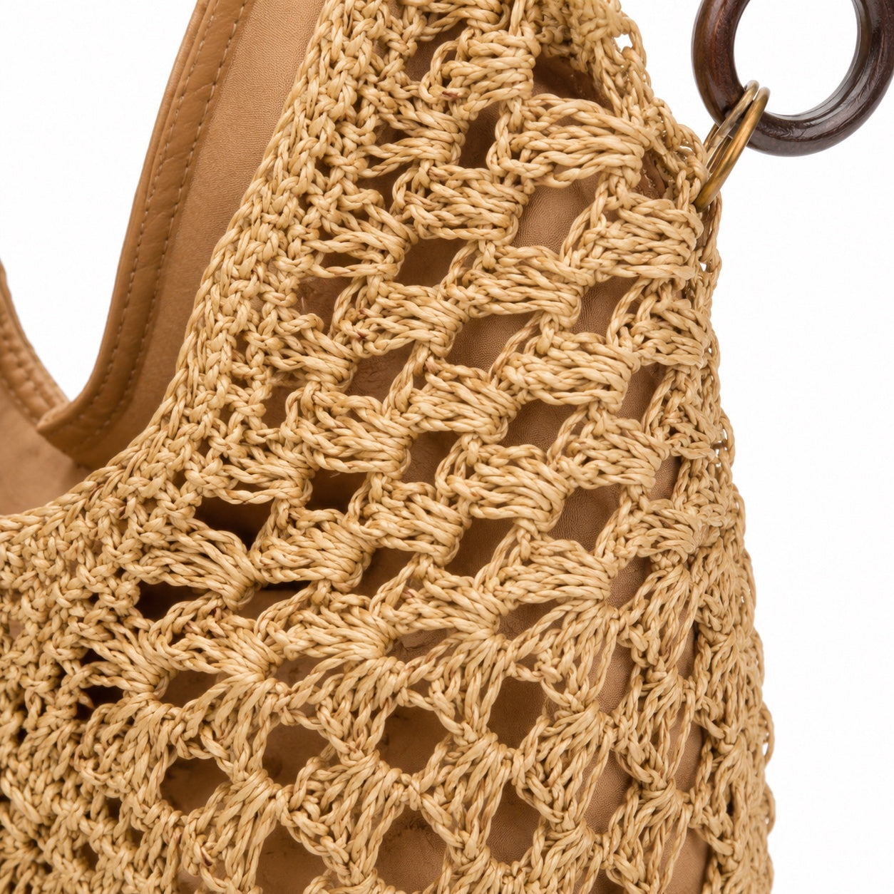 Methoni - Straw Tote Bag, close-up material detail