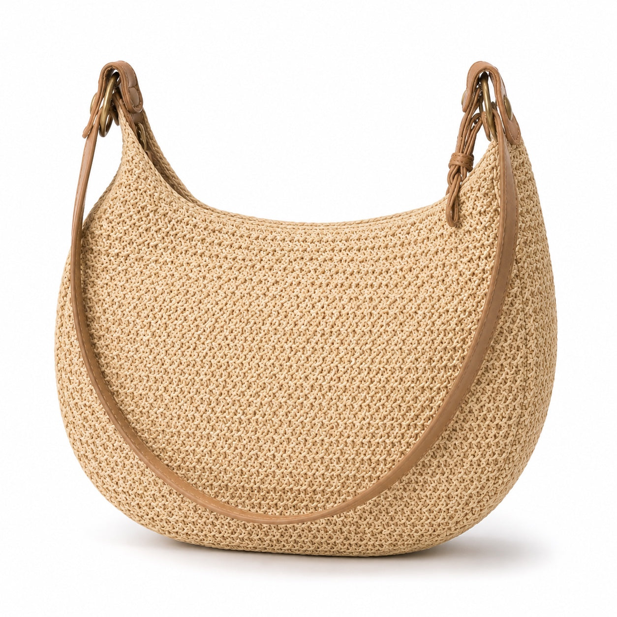 Mljet - Rattan Shoulder Bag, three-quarter back view