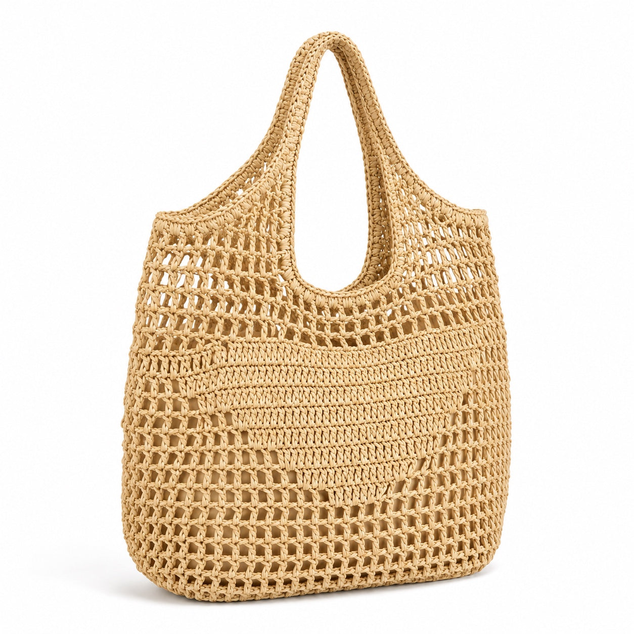 Mondello - Rattan Tote Bag, three-quarter front view