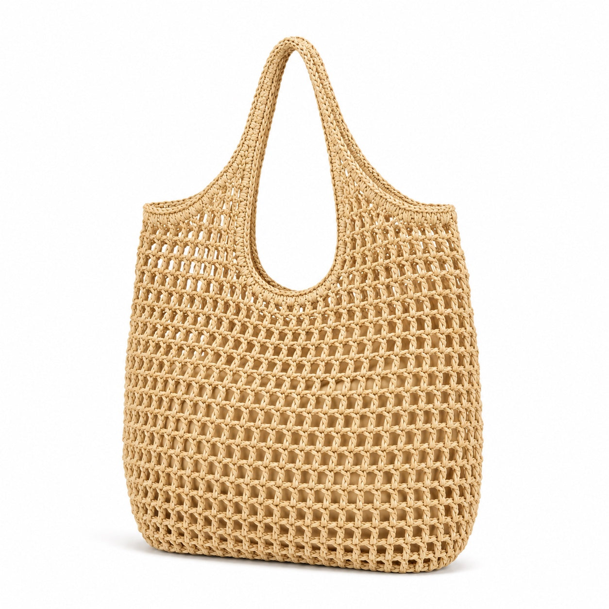 Mondello - Rattan Tote Bag, three-quarter back view
