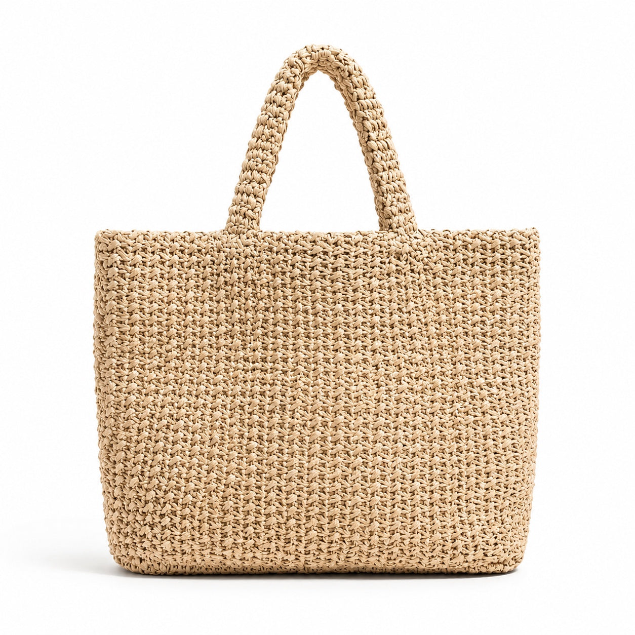 Monopoli - Straw Beach Tote, front view on white background